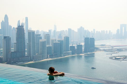 Dubai Skyline Luxury Suites Featuring Rooftop Infinity Pool