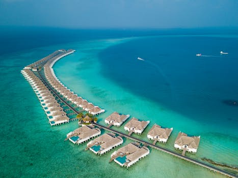 Maldives Sunset Overwater Villas Above Crystal Lagoon