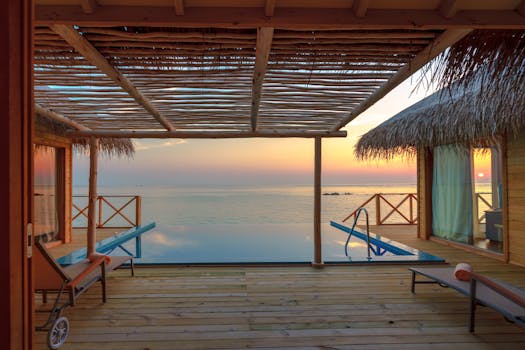 Mediterranean Luxury Beach Resort Villas With Sunset